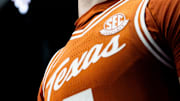 Texas Longhorns forward Kadin Shedrick (5) reacts during their second round game of the SEC Men's Basketball Tournament at Bridgestone Arena in Nashville, Tenn., Thursday, March 13, 2025.