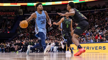 Dec 26, 2023; New Orleans, Louisiana, USA; Memphis Grizzlies guard Marcus Smart (36) drives to the