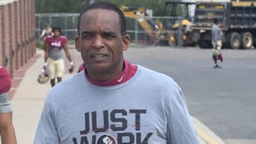 Florida State football and coaches players arrive for the fifth FSU spring football practice of the