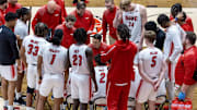 SIU-Edwardsville coach Brian Barone talks to his team during SIU-E's win over Westminster (Mo.) on Monday in Edwardsville, Ill.
