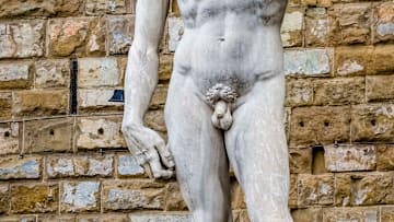A detail of a copy of Michelangelo’s ‘David’