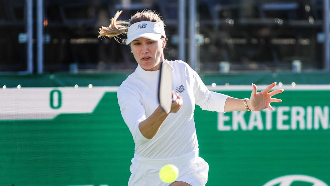 Nowadays, Bouchard can be found on a court, it's just not tennis.