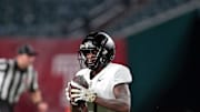 Sep 26, 2024; Philadelphia, Pennsylvania, USA; Army Black Knights cornerback Jaydan Mayes (7) celebrates after his interception against the Temple Owls during the second half at Lincoln Financial Field. Mandatory Credit: Danny Wild-Imagn Images
