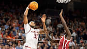 Auburn forward Chaney Johnson goes up for a layup against Oklahoma earlier this month.