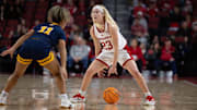 Nebraska guard Britt Prince handles the ball against Chattanooga.