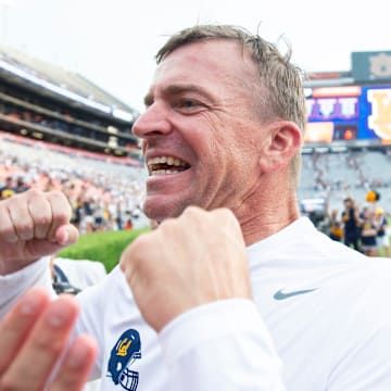 Justin Wilcox after the win over Auburn