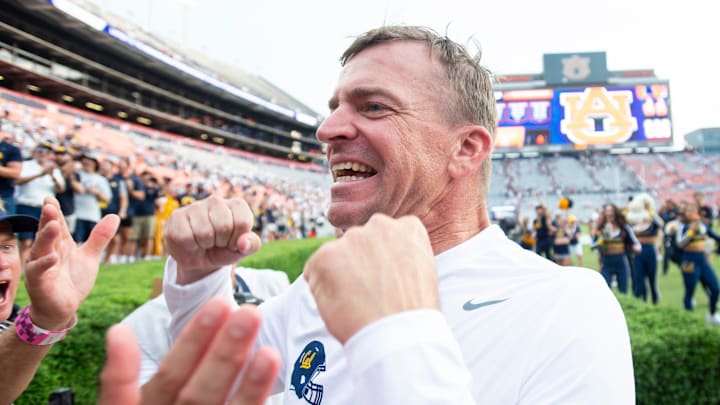 Justin Wilcox after the win over Auburn