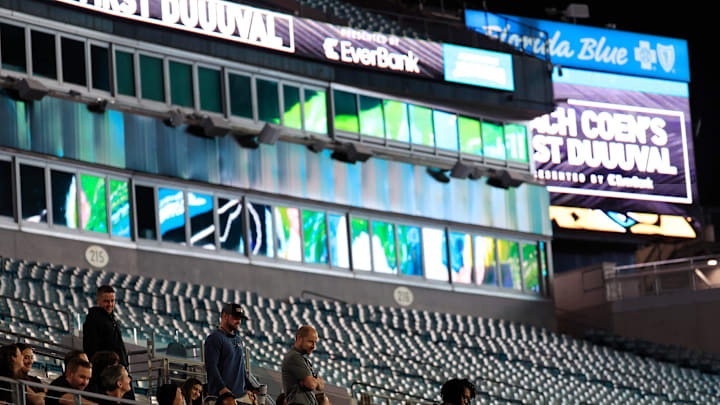 Fans leave Thursday, Jan. 30, 2025 at EverBank Stadium in Jacksonville, Fla. Jaguars fans got a chance to see the new head coach speak and give a warm welcome at the stadium.