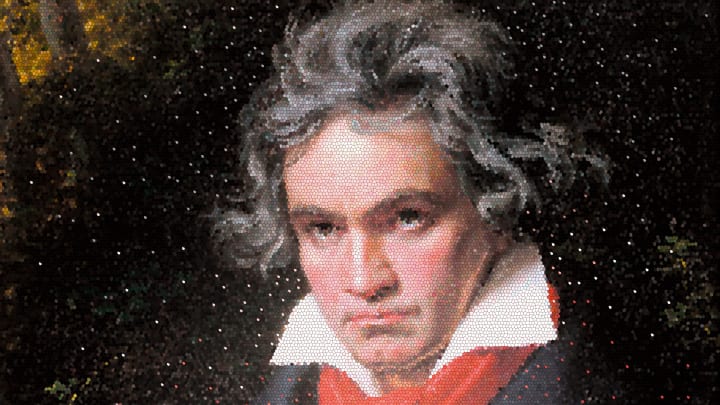 Pixelated image of Ludwig van Beethoven