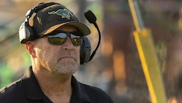 Brick Memorial coach Walt Currie. Toms River North football dominates Brick Memorial at Brick, NJl, on September 20, 2024.