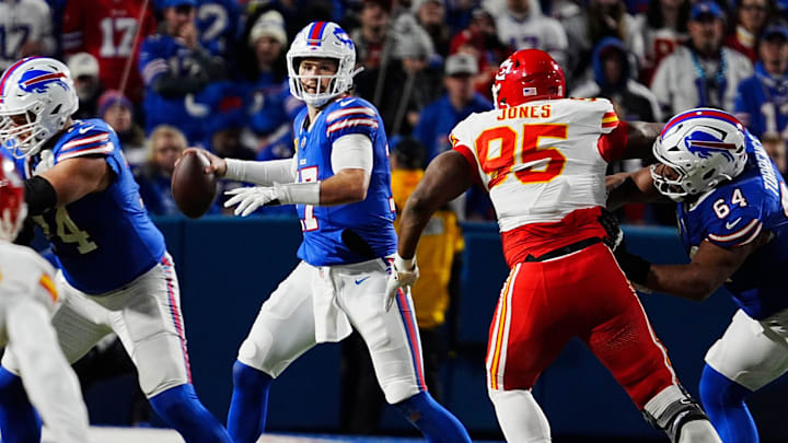 The Chiefs are listed as home favorites to the Bills in a potential AFC championship game.