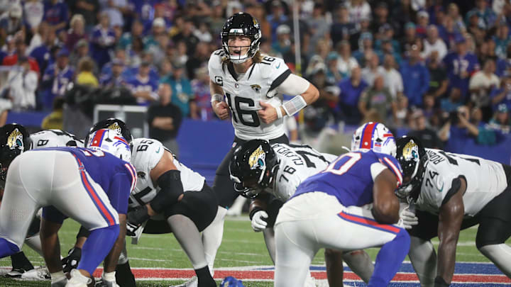 Trevor Lawrence and the Jaguars are home underdogs against the Bills.