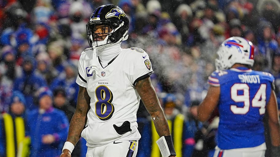 Jackson's Ravens narrowly lost to the Bills in the AFC divisional round of the 2024 playoffs | Tina MacIntyre-Yee/Democrat and Chronicle / USA TODAY NETWORK via Imagn Images