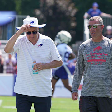Terry Pegula, owner, CEO and president of the Buffalo Bills and Brandon Beane, general manager.