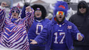 Bills fans boo Denver Broncos fans at Highmark Stadium in Orchard Park.