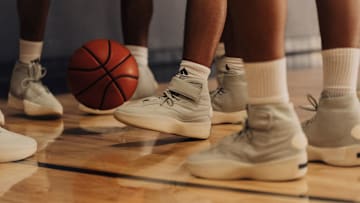The adidas x Fear of God II Basketball shoe in the 'Ash Silver' colorway.