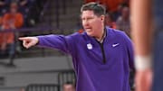 Clemson Head Coach Brad Brownell in the game with Georgia Tech during the second overtime at Littlejohn Coliseum in Clemson, S.C. Tuesday, February 4, 2025.