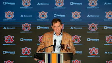 Auburn athletic director John Cohen speaks during a press conference at Woltosz Football Performance Center in Auburn, Ala. on Monday, Nov. 3, 2025.