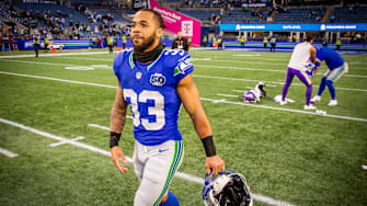 Myles Gaskin made his Seahawks debut on Sunday.