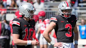 ESPN's Rece Davis spoke of the Ohio State Buckeyes' quarterback competition as though it's still wide open