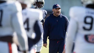Auburn Tigers offensive line coach Jake Thornton during football practice at Woltosz Football Performance Center in Auburn, Ala., on Thursday, April 10, 2025.