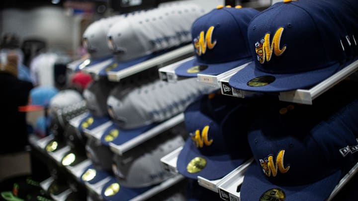 Fans buy merch during the Montgomery Biscuits Fan Fest at Riverwalk Stadium in Montgomery, Ala. on Wednesday, Jan. 21, 2026.