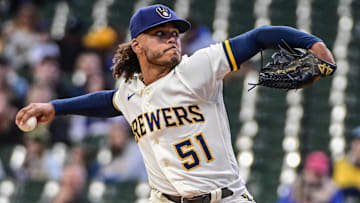 Milwaukee Brewers pitcher Freddy Peralta (51)