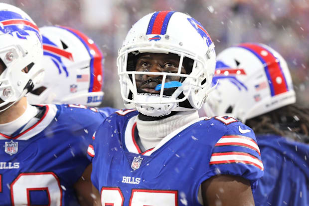 Buffalo Bills CB Tre'Davious White during a timeout. 