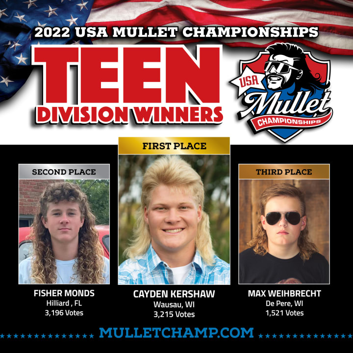 Mullet contest winners are pictured