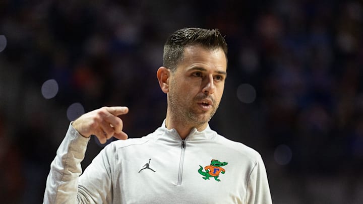 Florida head coach Todd Golden reacts during the second half of an NCAA mens basketball game against LSU at Steven C. O'Connell Center Exactek arena in Gainesville, FL on Tuesday, January 20, 2026. [Alan Youngblood/Gainesville Sun]