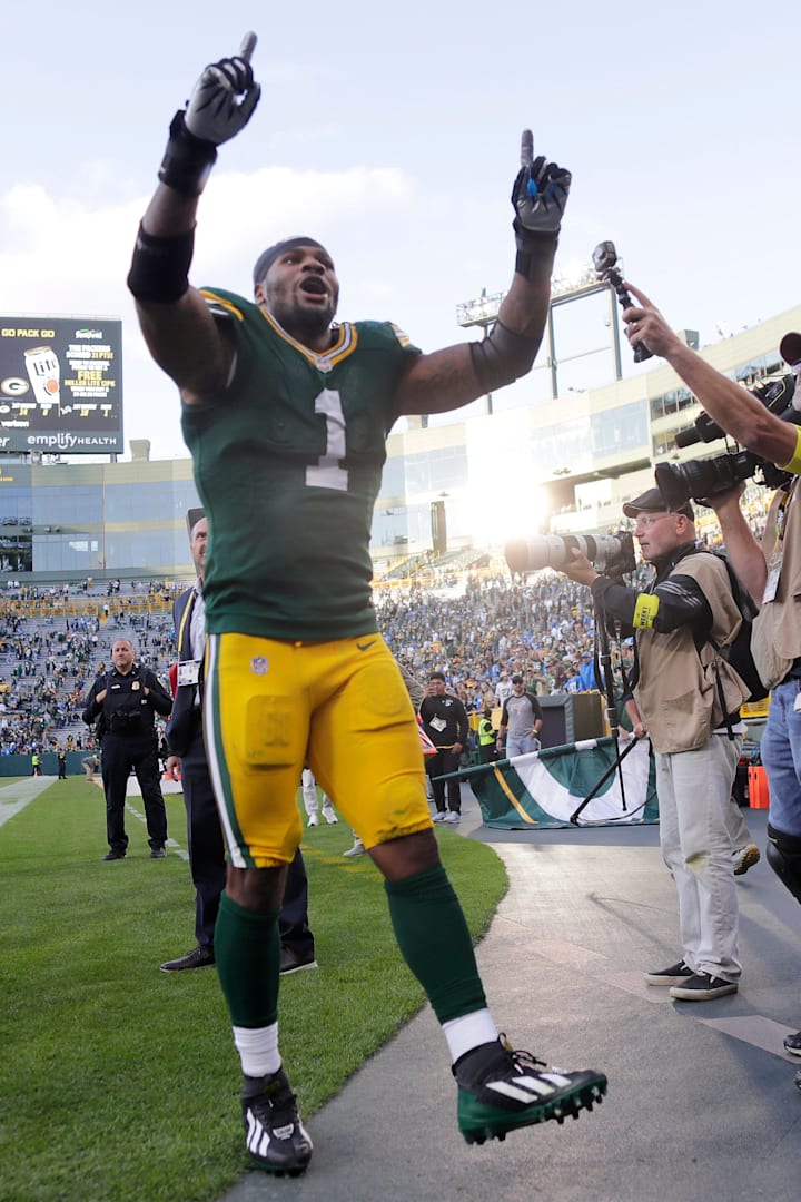 Green Bay Packers defensive end Micah Parsons against the Detroit Lions at Lambeau Field i