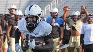 UCF Spring football practice at FBC Mortgage Stadium in Orlando, Friday, April 11, 2025.