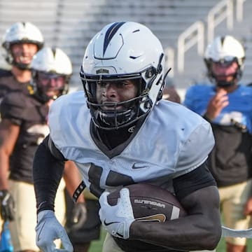 UCF Spring football practice at FBC Mortgage Stadium in Orlando, Friday, April 11, 2025.