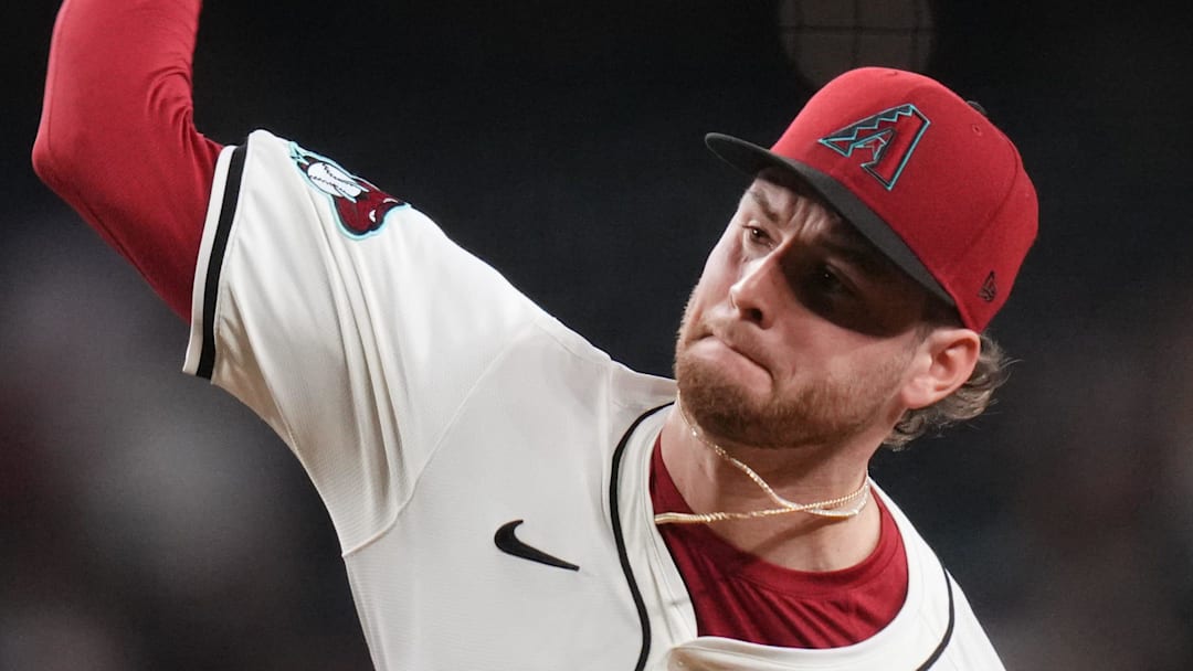 Arizona Diamondbacks Ryne Nelson (19) pitches against the Baltimore Orioles at Chase Field on April 7, 2025.