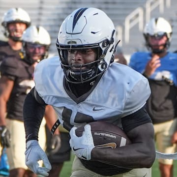 UCF Spring football practice at FBC Mortgage Stadium in Orlando, Friday, April 11, 2025.