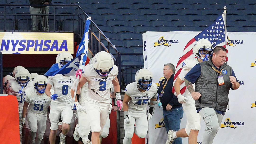 The Bronxville football team (Section I) defeated Chenango Forks, 42-25, in the New York State Class C championship game last year.