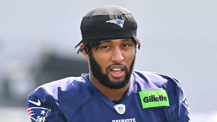Jul 28, 2026; Foxborough, MA, USA; New England Patriots linebacker Elijah Ponder (91) walks to practice for training camp at Gillette Stadium. Mandatory Credit: Eric Canha-Imagn Images
