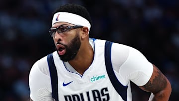 Oct 22, 2025; Dallas, Texas, USA; Dallas Mavericks forward Anthony Davis (3) in action during the game against the San Antonio Spurs at American Airlines Center. Mandatory Credit: Kevin Jairaj-Imagn Images