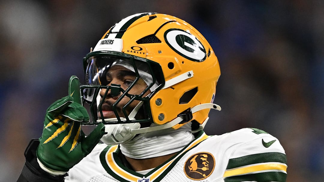 Green Bay Packers defensive end Micah Parsons celebrates