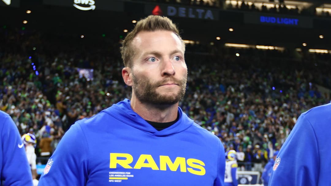 Jan 25, 2026; Seattle, WA, USA; Los Angeles Rams head coach Sean McVay walks on field after the 2026 NFC Championship Game against the Seattle Seahawks at Lumen Field. Mandatory Credit: Kevin Ng-Imagn Images