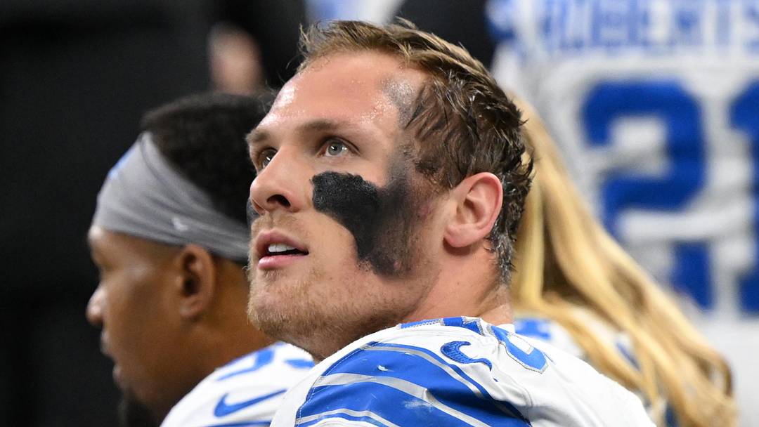 Detroit Lions linebacker Jack Campbell (46).