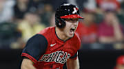 Chicago White Sox catcher Kyle Teel (8) after hitting an RBI-single against the Cleveland Guardians at Rate Field. 