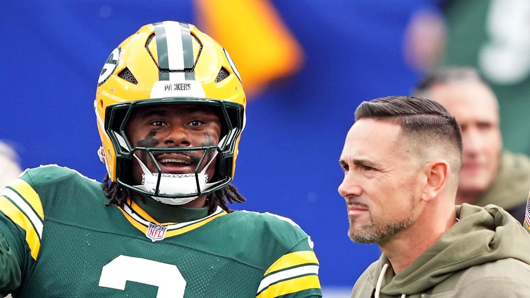Green Bay Packers quarterback Malik Willis, HC Matt LaFleur
