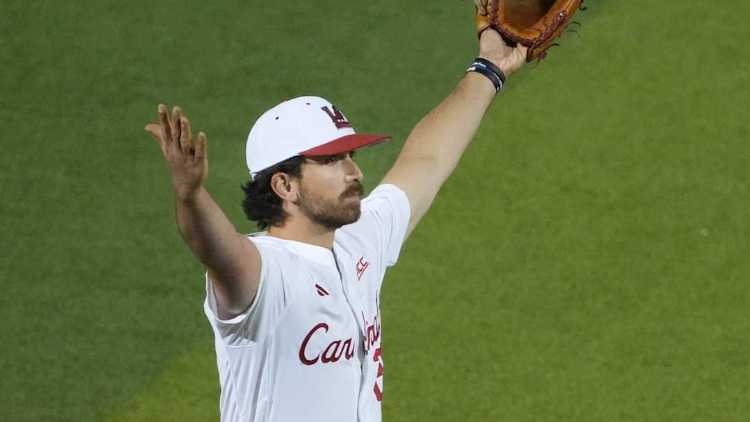 Louisville’s pitcher Peter Michael celebrates defeating Kentucky at Jim Patterson Stadium in the 119th Battle of the Bluegrass.
April 21, 2026