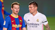Frenkie de Jong y Toni Kroos en el ultimo Clásico