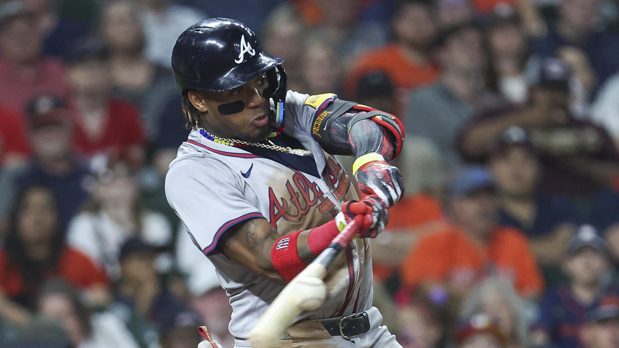 Atlanta Braves right fielder Ronald Acuna Jr. hit his first home run of the season against the Houston Astros this afternoon. 