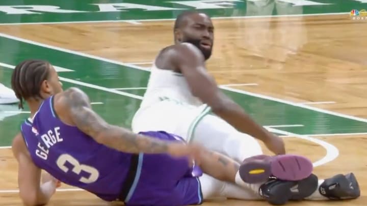 Jaylen Brown was tripped and didn’t get the call. Jaylen Brown was tripped and didn’t get the call.