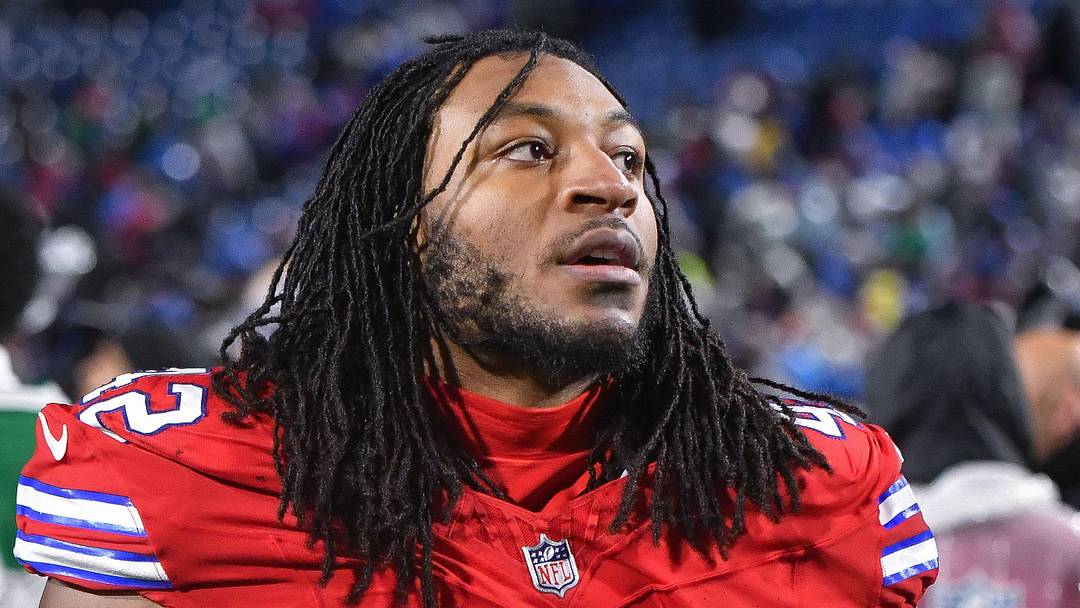 Dec 28, 2025; Orchard Park, New York, USA; Buffalo Bills linebacker Dorian Williams (42) leaves the field after a game against the Philadelphia Eagles at Highmark Stadium. Mandatory Credit: Mark Konezny-Imagn Images