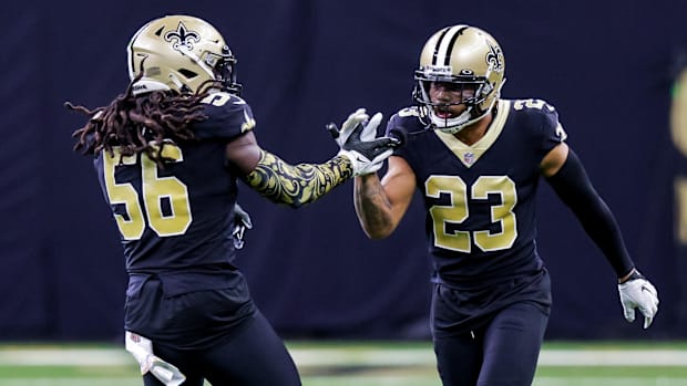 Marshon Lattimore's status will be something to monitor going into Sunday.