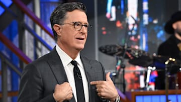 The Late Show with Stephen Colbert during Monday’s July 21, 2025 show. Photo: Scott Kowalchyk ©2025 CBS Broadcasting Inc. All Rights Reserved.